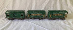 American Flyer Trains Green Passenger Cars 1920s Set of Three - Picture 1 of 9