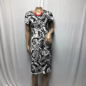 No Boundaries Dress Size Medium 7-9 Black White Tie Dye Soft Knee Length Bodycon - Picture 1 of 9