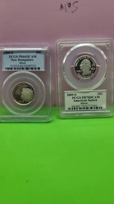 2009 S SILVER AMERICAN SAMOA PR70 DCAM 2000 S NEW HAMPSHIRE PR66 DCAM - Image 1 of 4