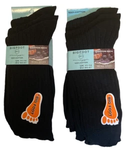 6 pares de calcetines para hombre pie grande calcetines hombre talla 11.12.13.14 verano acanalados 100% algodón - Imagen 1 de 3
