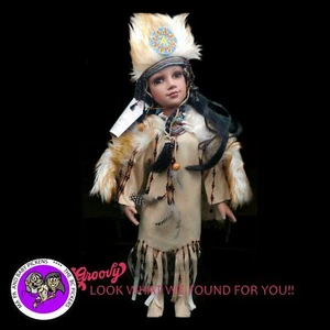 Duck House Porcelain Doll First Nation 20" tall Stand w/coa Free Shipping - Bild 1 von 5