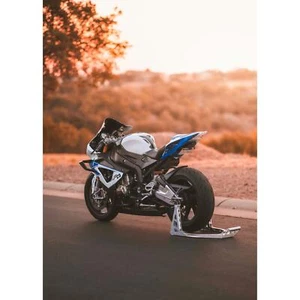 BMW Inspired S1000RR HP4 Motorcycle Art Print 005 Premium Satin Wall Decor - Picture 1 of 12
