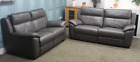 New Starlight Express Two Electric 3+ 2 Seater Sofas In Graphite Grey Leather