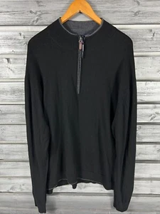 NWOT Hart Schaffner Marx 100% Wool Black 1/4 Zip Long Sleeve Sweater Mens 3XB - Picture 1 of 5