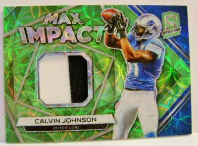 CALVIN JOHNSON /25 GREEN MAX IMPACT PANINI SPECTRA FOOTBALL 2019 - Image 1 of 2