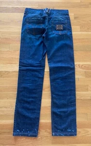 DOLCE&GABBANA Big Boys Straight Leg Blue Patched Denim Jeans Pants Bottom Sz XL - Picture 1 of 12