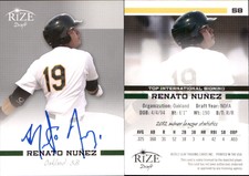 Renato Nunez Signed 2012 Leaf Rize Draft #58 Card Oakland Athletics Auto AU