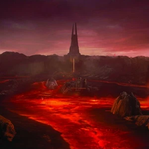 Sfondo diorama Star Wars Mustafar Vader Castle IKEA Detolf 15x15 scala 1/6 - Foto 1 di 10