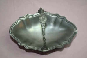 COLLECTIBLE DECORATOR ART BASKET PEWTER BASKET ETAIN 9 T.S.L. SANS PIOMR BELGIUM - Bild 1 von 4