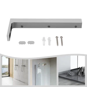 Glass Door L-Shape Stabilizing Bracket, Glass Support Bracket Stabilizer - Picture 1 of 16