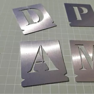STEEL ALPHABET STENCILS, STAINLESS STEEL LETTER STENCILS 75mm Pyrography Routing - Picture 1 of 10