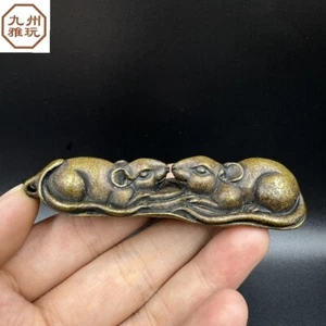china Brass Zodiac Rat bronze pendant hand-held piece play tea pet statue - Picture 1 of 15