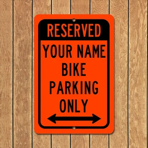 Personalisiertes reserviertes Fahrrad Motorrad Parken nur individuelles Schild Aluminium Metall  - Bild 1 von 2