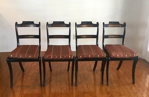 Four antique Regency dining chairs - Picture 1 of 6