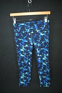 Leggings donna Athleta Chaturanga blu stampa leopardata XS Capri #138221 - Foto 1 di 5