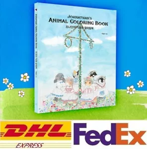 Johnathan's animal coloring book colouring Art Healing Cute Character Cat Rabbit - Imagen 1 de 11