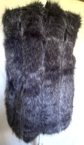 Faux Silver Fox Fur Sleeveless, Lined Coat Women's Vest Jacket Winter Casual. XL - Picture 1 of 5