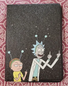 RICK AND MORTY CHARACTER ART LEATHER BOOK CASE COVER - Picture 1 of 4