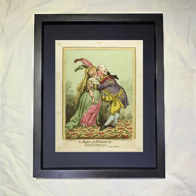 James Gillray "El beso en Würtemberg" arte enmarcado personalizado Foto 1 de 3