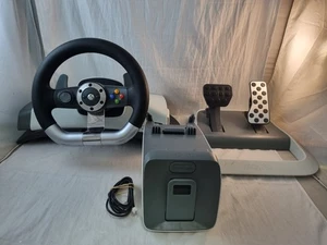 Microsoft Xbox 360 Wireless Racing Steering Wheel & Pedal Force Feedback - Picture 1 of 21