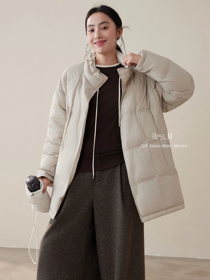 Casaco casual feminino 90% branco pato quente multicolorido médio longo jaquetas - Imagem 1 de 4