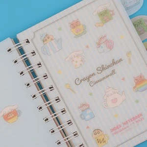 Sanrio Cinnamoroll x Buntstift Shin-chan 5 Tab Index liniertes Notizbuch - Bild 1 von 6