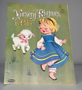 1961 Whitman Nursery Rhymes To Color Partially Colored Good Condition - Bild 1 von 8