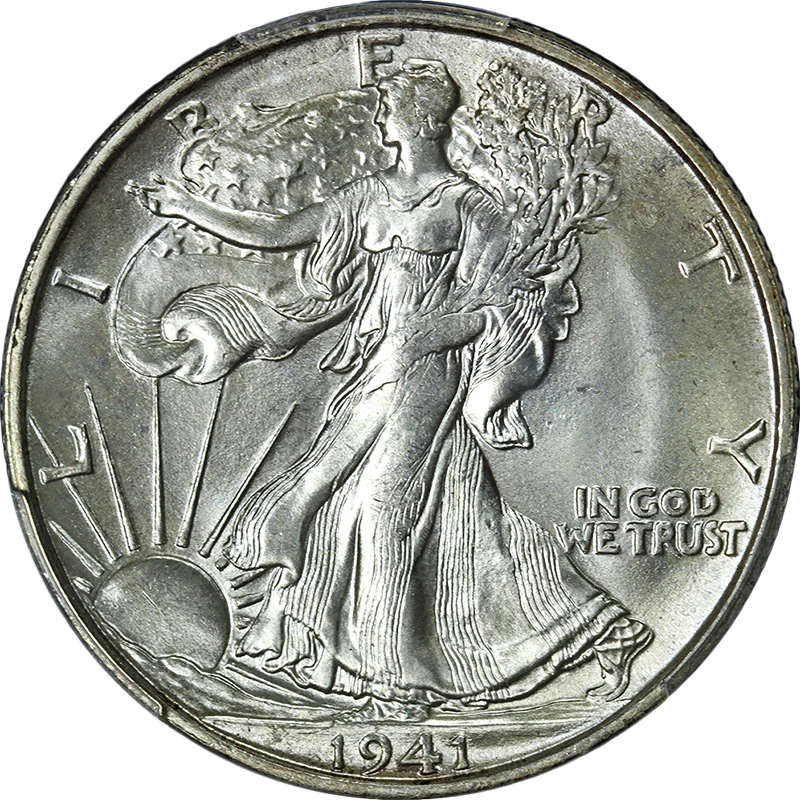 アメリカ合衆国　1941　1/2ダラー銀貨　ウォーキングリバティ MS65 1941 MS 65 Graded Liberty Walking Half Dollars for sale | eBay