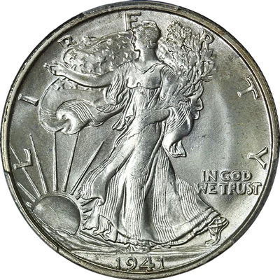 1941-S Walking Liberty Half PCGS MS65 Superb Eye Appeal Nice Strike - Image 1 of 4