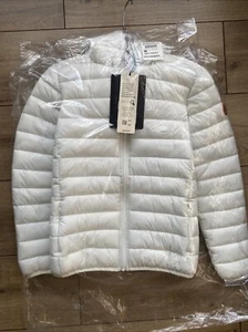 NWT SAVE THE DUCK kids girl WHITE Ultra Light puffer coat hood size 12 - Picture 1 of 9