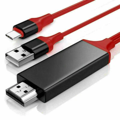 MHL USB-C Type C to HDMI USB A HD TV Cable Adapter For Android Phones Tablet RED - image 1 of 4