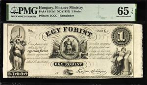 Hungary One Forint ND (1852) Pick-S141r1 GEM UNC PMG 65 EPQ - Picture 1 of 2