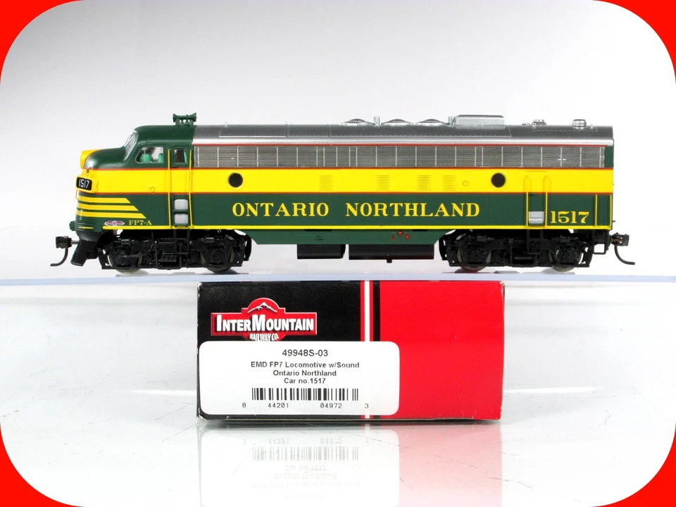 HO Scale ***ONTARIO NORTHLAND*** FP7A #1517 -Intermountain 49948S, DCC QSI Sound - Image 1 of 4