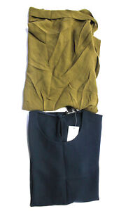 J Crew Womens Silk Draped Cowl Neck Blouse A-Line Dress Green Size 2T 8 Lot 2