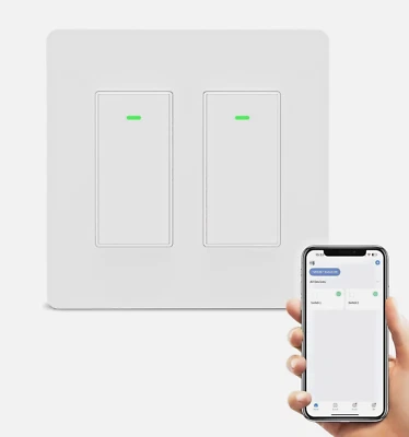 Interruptor de luz WiFi inteligente 2 velocidades compatible con Alexa Google y SmartThings Foto 1 de 4