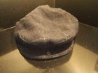Mens Flat Cap Gatsby Tweed Black Peak Hat Size M