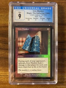 MTG✨IRON MAIDEN FOIL✨Urza’s Legacy CGC 9 MINT RARE Artifact 1999 LOW POP ! - Picture 1 of 9