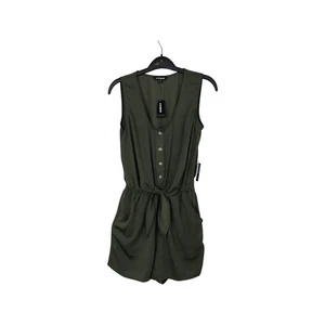 Express Women’s Jumpsuit Shorts  Size Small, Sleeveless Tie Know Details Olive - Bild 1 von 6