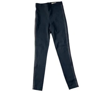 Pantaloni skinny fit Burberry neri con bordo in pelle - donna taglia US 6 - Foto 1 di 9