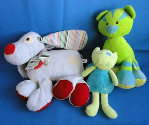 3 X soft toys BUNDLE KITTY CAT MAMAS & PAPAS PUPPY DOG BABY ACTIVITY JELLYCAT - Picture 1 of 4
