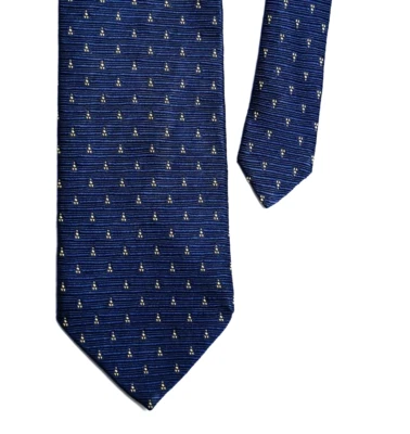 Elegante corbata de cuello BOGGI azul oscuro con micropatrón hecha en Italia Foto 1 de 4