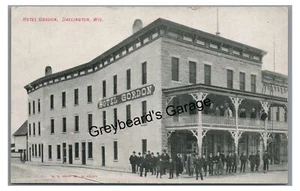 Hotel Gordon DARLINGTON WI 1908 Wisconsin Postcard - Picture 1 of 2