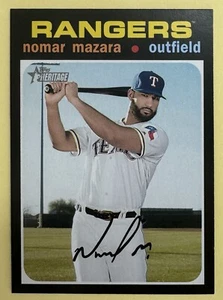 2020 Topps Heritage Baseball Card #306 Nomar Mazara - Texas Rangers - Picture 1 of 2