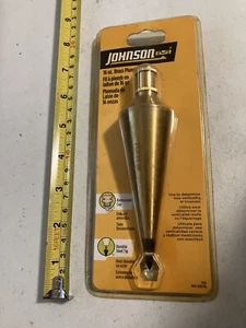 VINTAGE Johnson 16OZ BRASS PLUMB BOB In Package - Picture 1 of 5