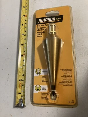 VINTAGE Johnson 16OZ BRASS PLUMB BOB In Package - Image 1 of 4