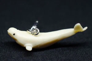 Beluga Whale Charm Miniblings Zipper Pull White Whale Fish - Picture 1 of 5