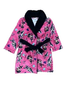 Girls L.O.L. Surprise Rocker Diva Pink & Black Plush Robe House Coat - Picture 1 of 1