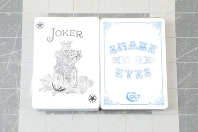 2 Decks (White & Blue) Colt Firearms Bicycle Playing Cards for Snake Eyes Set - Image 1 of 4