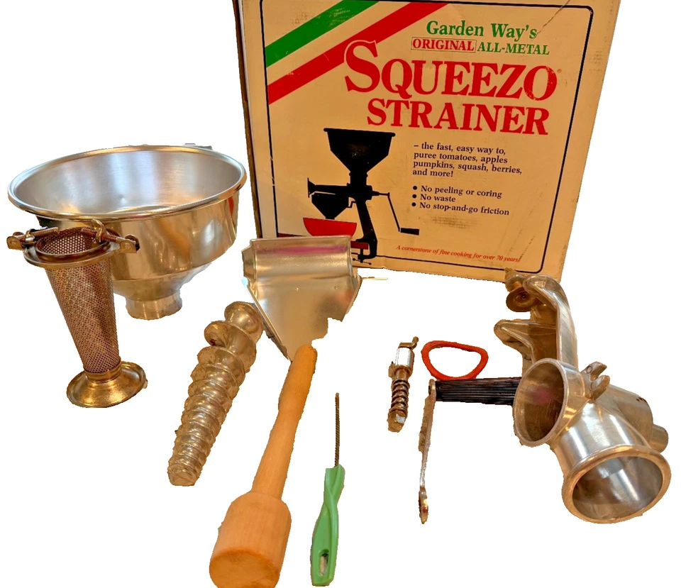 Garden Way Original Todo Metal Squeezo Colador Lata de Alimentos + Caja Salsa de Verduras Foto 1 de 4