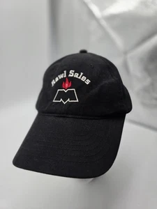 Rawl Sales Hat Cap Strap Back Black Embroidered Flame Promo Adjustable Mens - Picture 1 of 8